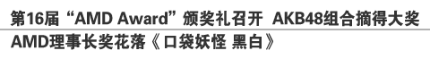 第16届“AMD Award”颁奖礼召开  AKB48组合摘得大奖